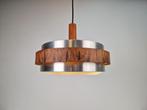 Vintage Hanglamp teak alu Scandinavisch Space ‘60, N, Vintage, Ophalen of Verzenden, N