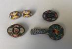 Vintage  4  Micro Mozaïek Broches & Oorbellen - Jr 50/60, Ophalen of Verzenden, Gebruikt, Overige materialen
