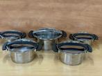 Fissler pannenset 5 stuks #30372, Huis en Inrichting, Keuken | Potten en Pannen, Secondsale Roosendaal, Leemstraat 1N, Pannenset
