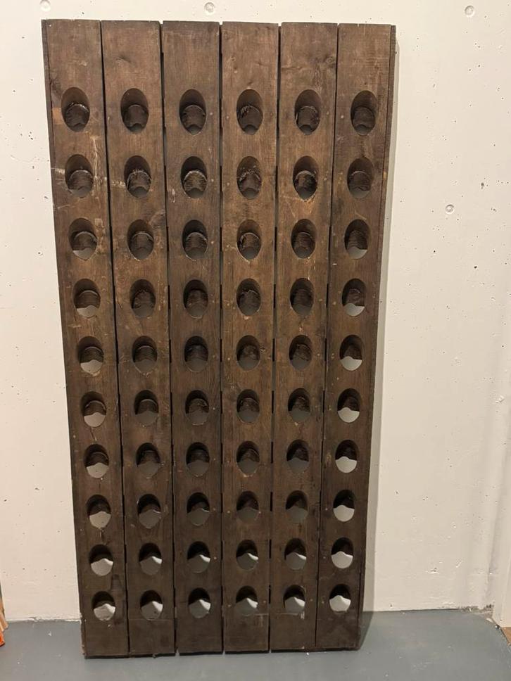 Eikenhouten champagne wijnrek, Huis en Inrichting, Woonaccessoires | Wijnrekken, Gebruikt, 75 cm of meer, Hout, 25 flessen of meer
