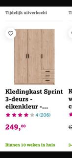 Kledingkast sprint 3-deurs eikenkleur, Huis en Inrichting, Kasten | Kledingkasten, Ophalen, Zo goed als nieuw, 50 tot 75 cm, 150 tot 200 cm