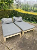 2 daybeds Piet Boon GIJS inclusief grijze kussens, Tuin en Terras, Tuinsets en Loungesets, Gebruikt, Hout, Ophalen