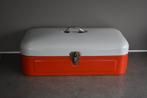 Emaille broodtrommel vintage retro rood met wit jrn 60, Antiek en Kunst, Antiek | Emaille, Ophalen of Verzenden