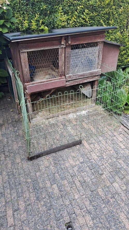 GRATIS konijnenhok GRATIS!, Dieren en Toebehoren, Knaagdieren en Konijnen | Hokken en Kooien, Gebruikt, Hok, 90 cm of meer, 110 cm of meer