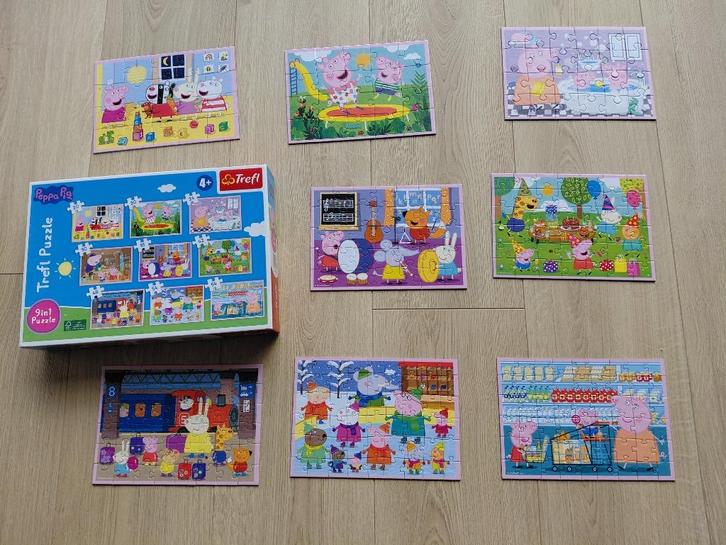 Trefl Peppa Pig puzzels (8 stuks), Kinderen en Baby's, Speelgoed | Kinderpuzzels, Zo goed als nieuw, 2 tot 4 jaar, 10 tot 50 stukjes