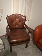 Authentieke Leren Stoel, Huis en Inrichting, Stoelen, Ophalen, Gebruikt, Bruin, Eén
