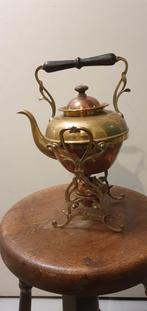 Antieke theepot van koper en brons, Ophalen of Verzenden, Koper