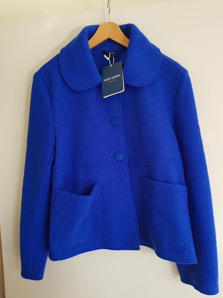 Saint James kobalt blauwe wollen jas maat 42 NIEUW!, Kleding | Dames, Jassen | Winter, Nieuw, Maat 42/44 (L), Blauw, Ophalen of Verzenden