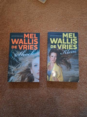 2 young adult thrillerboeken.van Mel Wallis de Vries: beschikbaar voor biedingen