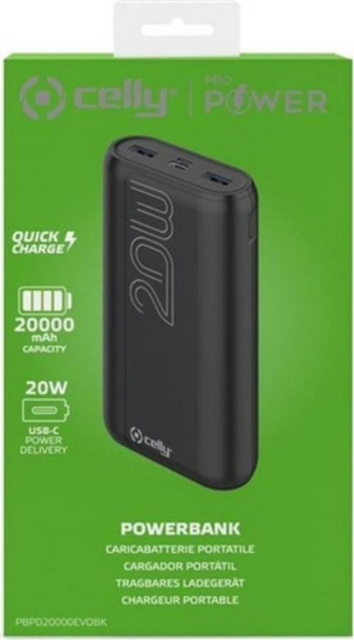POWERBANK PD20W 20.000 EVO zwart, Telecommunicatie, Powerbanks, Nieuw, Ophalen of Verzenden