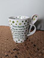 Kopje plus lepeltje- A little Irish luck, Ophalen, Zo goed als nieuw, Overige stijlen, Kop(pen) en/of Schotel(s)