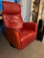 Relax fauteuil. Rood leer, Huis en Inrichting, Fauteuils, Ophalen of Verzenden, Zo goed als nieuw, 75 tot 100 cm, 50 tot 75 cm