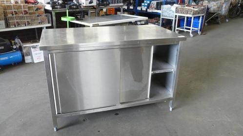 ② RVS werkkast - kast - werktafel met schuifdeuren 1400x700x, Hobby en Vrije tijd, Overige Hobby en Vrije tijd, Gebruikt, Ophalen