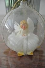 Antieke oude kerstbal kerstversiering engel, Ophalen of Verzenden, Gebruikt