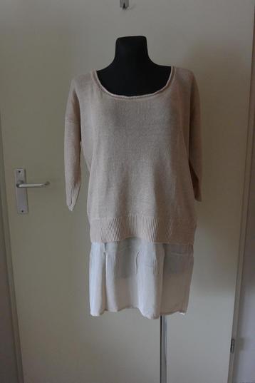 French Connection trui blouse zijde 36 beige