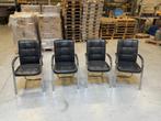 Stoelen - Kantoor - set 4 stuks - kunst leder, Ophalen, Zwart, Leer, Zo goed als nieuw