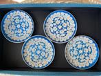 4 Petit four schaaltjes, blauw, porselein, geëmailleerd, Antiek en Kunst, Ophalen of Verzenden