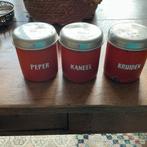 Emaille Kruidenblikjes - Peper, Kaneel, Kruiden - Brocante, Ophalen of Verzenden
