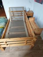 Lifetime houten bed, incl spiraalbodem Auping en nachtkastje, Huis en Inrichting, Slaapkamer | Bedden, 90 cm, Gebruikt, Eenpersoons