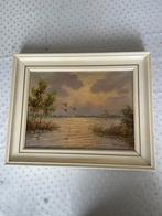 Mooi landschap schilderij op doek van H Hermans, Ophalen