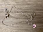 ZGAN zilveren set armband en oorbellen roze vogeltje!, Ophalen of Verzenden, Zo goed als nieuw, Roze, Oorbellen