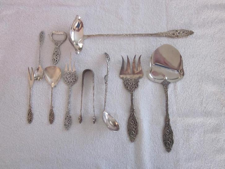 10 Verzilverde delen Gero 90 model 635 Georg Nilsson. set 6, Antiek en Kunst, Antiek | Goud en Zilver, Ophalen of Verzenden