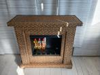 Rotan sierhaard, Huis en Inrichting, Haarden, Ophalen, Zo goed als nieuw, Vrijstaande haard, Elektrische haard