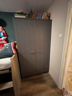 Woood antraciet grijs kledingkast, Huis en Inrichting, Kasten | Kledingkasten, Ophalen, 100 tot 150 cm, Met hangruimte, Zo goed als nieuw