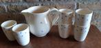 Melkkan + 6 bekers, Huis en Inrichting, Keuken | Servies, Ophalen, Gebruikt, Overige typen, Overige stijlen