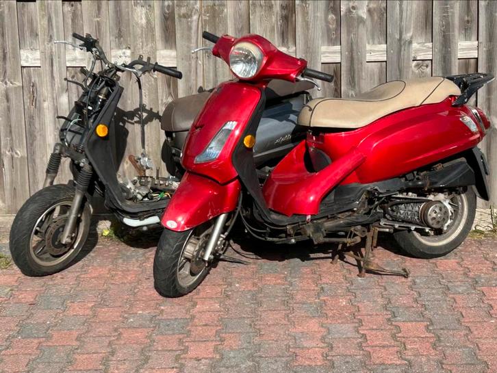 Te koop: 2x SYM FIDDLE 2 (sloop / donor scooters), Fietsen en Brommers, Snorfietsen en Snorscooters, Gebruikt, SYM, Benzine, Ophalen