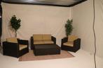 Wicker vlechtwerk loungeset Bank met 2 stoelen SALE #14, 4 zitplaatsen, Ophalen of Verzenden, Wicker, Tuinset