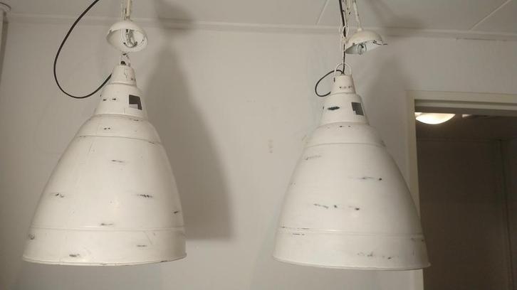 2 industriële lampen, Huis en Inrichting, Lampen | Hanglampen, Zo goed als nieuw, Minder dan 50 cm, Ophalen of Verzenden