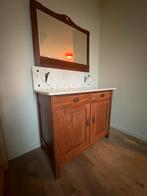 Antiek houten make-up tafel met marmeren stenen blad, Huis en Inrichting, Ophalen, Gebruikt