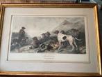Moii ingelijste plaat met jacht tafereel, Antiek en Kunst, Ophalen