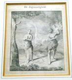 2 Etsen van De Zagtmoedigheid en Rykdom en Eer C.V.N. 1766, Antiek en Kunst, Kunst | Etsen en Gravures, Ophalen of Verzenden