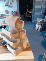 Wijnrek suar hout handgemaakt. Uit 1 stuk boomstam gesneden, Huis en Inrichting, Woonaccessoires | Wijnrekken, Industrieel suar interieur
