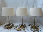 Messing tafellampjes 3 stuks.

Mag ook los voor de verkoop., Ophalen of Verzenden, Zo goed als nieuw, Minder dan 50 cm