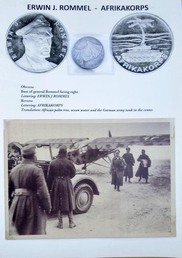 Erwin Rommel Afrikakorps Medaille + 2 photo's beschikbaar voor biedingen