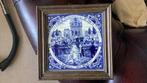 de Kaasmarkt // Delfts Blauw // tegel 14 lijst 18 cm, Antiek en Kunst, Antiek | Wandborden en Tegels, Ophalen of Verzenden