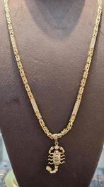 Prachtige Koningsketting 14karaat goud met zirkonia steen, Ophalen of Verzenden, Nieuw, Goud, Goud