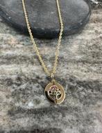 14k Gouden Rope Ketting met Familieboom Hanger, Ophalen of Verzenden, Nieuw, Goud