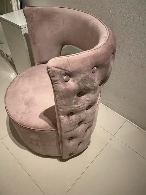 Roze Fauteuil velvet zo goed al nieuw, Huis en Inrichting, Stoelen, Zo goed als nieuw, Eén, Overige kleuren, Ophalen