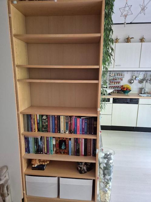 billy boekenkast  beukenkleur, Huis en Inrichting, Kasten | Boekenkasten, Gebruikt, 50 tot 100 cm, 200 cm of meer, 25 tot 50 cm