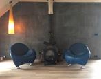 2 x LEOLUX Papageno, blauw, leder, als nieuw., Huis en Inrichting, Ophalen, Zo goed als nieuw, 75 tot 100 cm, 50 tot 75 cm