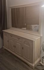 Wit Dressoir met Spiegel en Opbergruimte, Huis en Inrichting, Kasten | Dressoirs, Klassiek, Met klep(pen), Ophalen of Verzenden