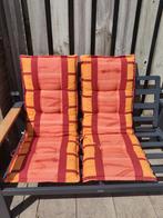 Tuinstoel kussens - Set van 4 - Oranje/Rood/Geel, Ophalen, Gebruikt