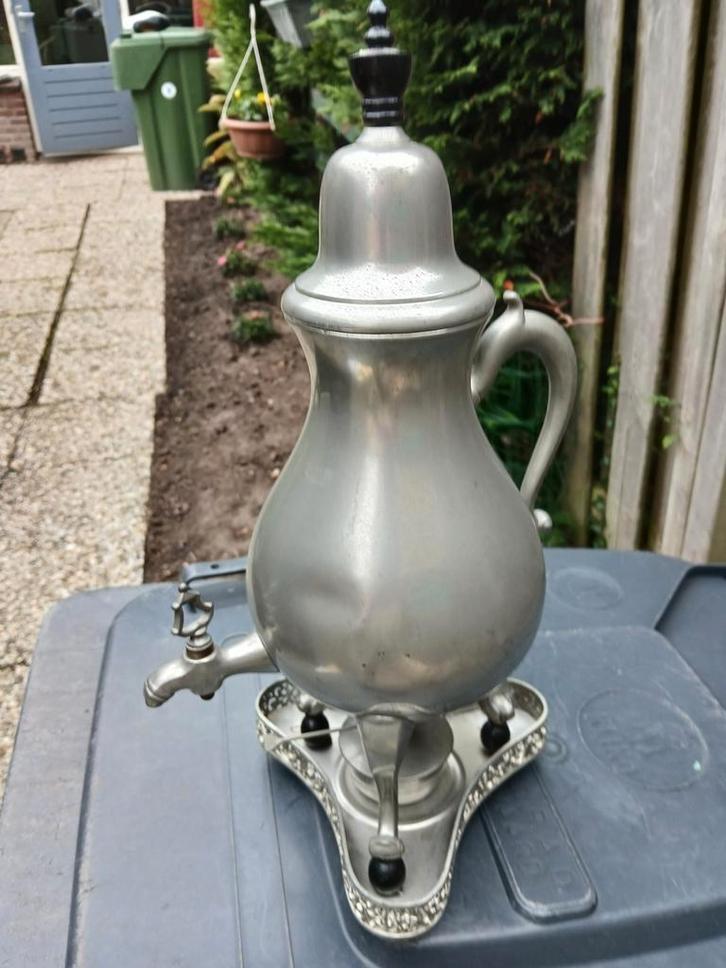 Antieke Tinnen Samowar / Theepot, Antiek en Kunst, Antiek | Tin, Ophalen of Verzenden