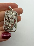 A715 Prachtige zilveren florale hanger, Ophalen of Verzenden, Zilver, Hanger