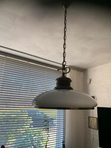 Hanglamp Art Deco EF Frantzen - Glas & Messing beschikbaar voor biedingen