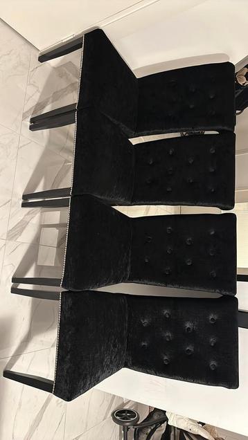 4 stoelen suede stof met krokodille huid look beschikbaar voor biedingen